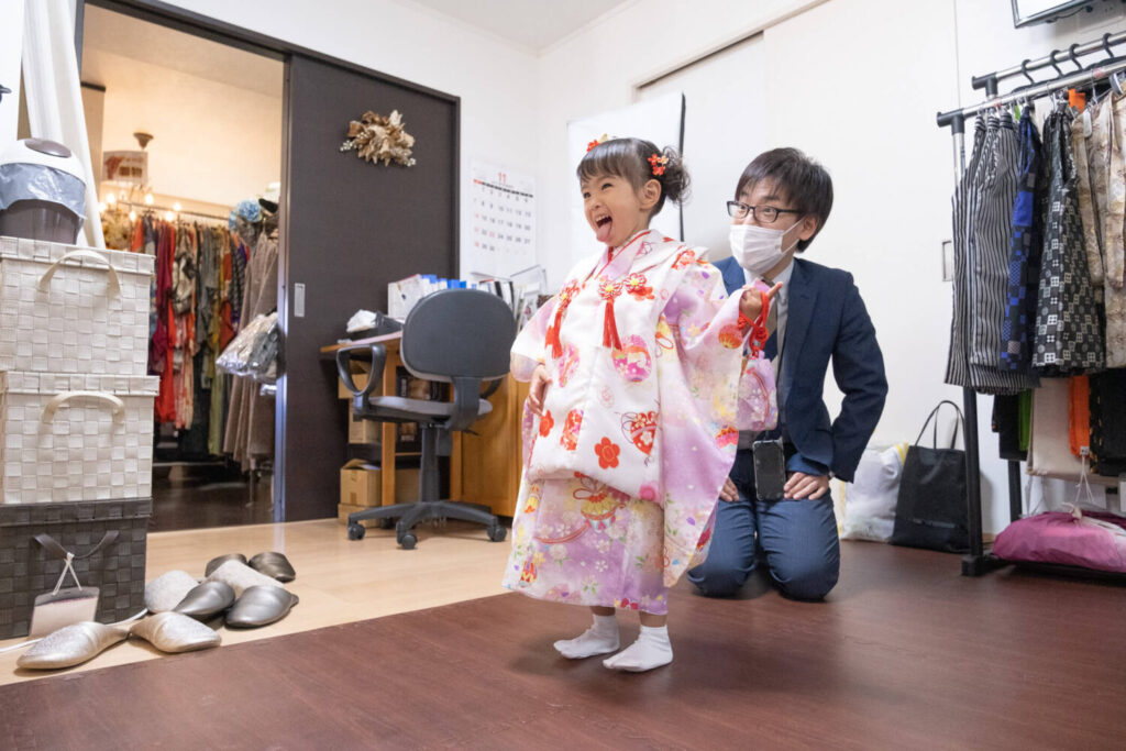 板橋不動尊の七五三準備の様子