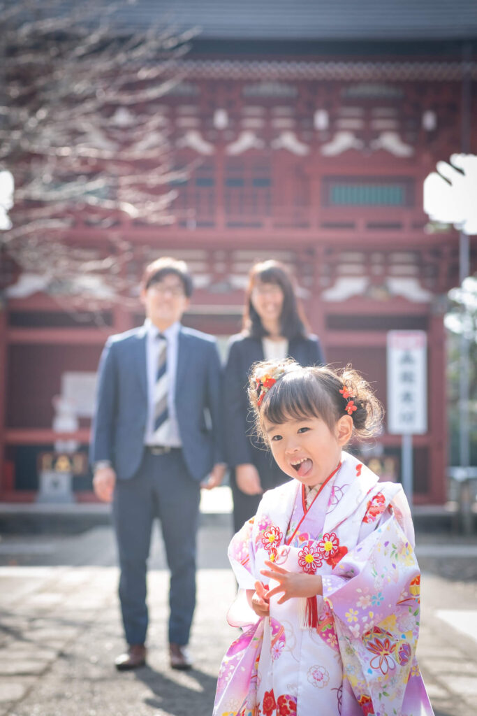 板橋不動尊の七五三女の子